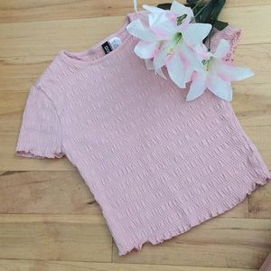 Light pink tight H&M cropped shirt
